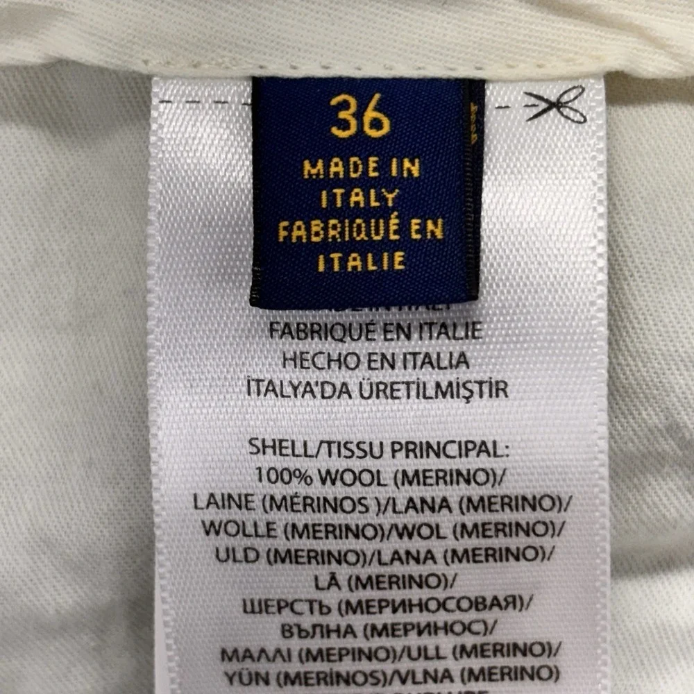 Polo Ralph Lauren‎ Dress Pant Mens 36x30 100% Merino Wool Gray Made in Italy